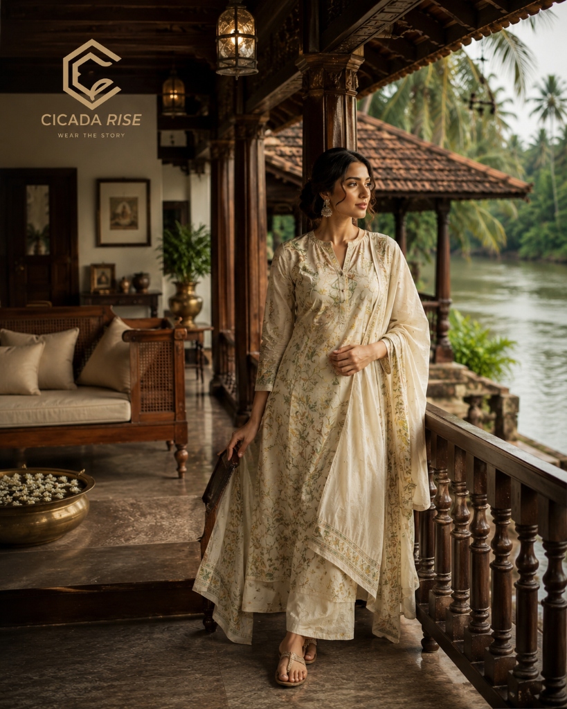 Elegant veranda fashion scene
